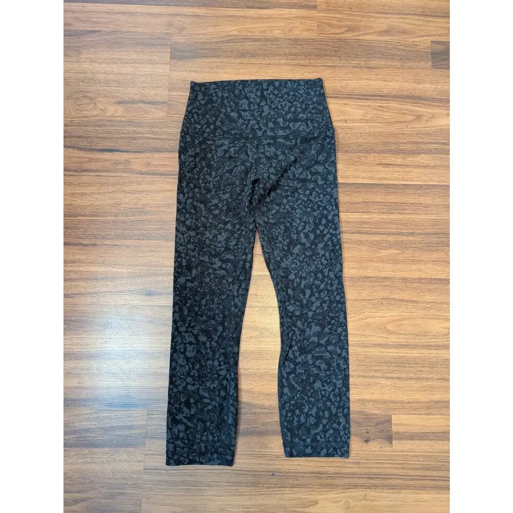 Lululemon Align Leggings Size 4 Wild Thing Camo Deep Coal Minimalist Preppy